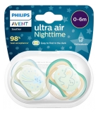 Avent Ultra Air Nighttime 2 Sucettes Orthodontiques 0-6 Mois