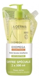 A-DERMA Exomega Control Emollient Cleansing Oil Anti-Scratching 500 ml + Refill 500 ml