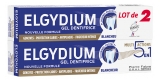 Elgydium Gel Dentifrice Multi-Actions 5en1 Lot de 2 x 75 ml