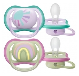 Avent Ultra Air 2 Orthodontic Silicone Soothers with Patterns 0-6 Months