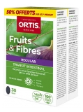 Ortis Frutas & Fibras Trânsito Intestinal Regular Lote de 2 x 30 Comprimidos
