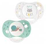 Luc et Léa Essentiel 2 Sucettes Anatomiques Collerette Confort + 6-18 Mois