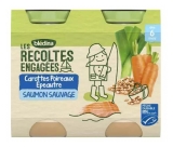 Blédina Engagierte Ernte Karotten Lauch Dinkel Lachs Wild ab 6 Monate 2 Gläser (mindestens haltbar bis 09.10.2026)