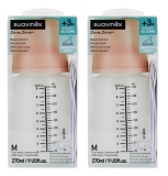 Suavinex Zero.Zero Biberon Anti-Colique Débit Moyen 270 ml 3 Mois et + Lot de 2
