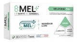 8Mel+ Mélatonine 1 mg 30 Comprimés Bi-Couches (à consommer de préférence avant le 30/11/2026)