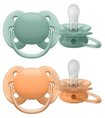 Avent Ultra Soft 2 Sucettes Orthodontiques Silicone 0-6 Mois