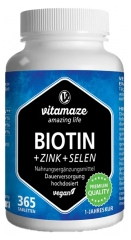 Vitamaze Biotine + Zinc + Sélénium 365 Comprimés