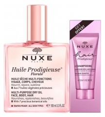 Huile Prodigieuse Florale 100 ml + Hair Prodigieux Le Shampoing Brillance Miroir 30 ml Offert