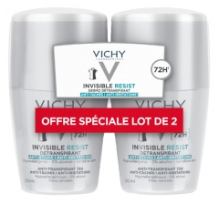 Vichy Déodorant Invisible Resist Dermo-Détranspirant 72H Roll-On Lot de 2 x 50 ml