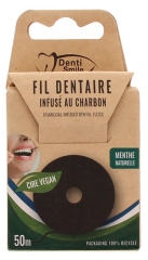 Denti Smile Charcoal Infused Dental Floss Mint Flavour 50 m