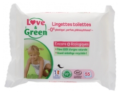 Love & Green Toilette Wipes 55 Wipes