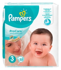 Pampers ProCare Premium Protection 32 Nappies Size 3 (5-9kg)