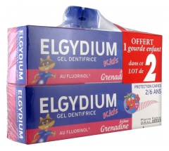 Elgydium Kids Toothpaste Gel Decay Protection 2/6 Years Old Red Berries 2 x 50ml + Flask Free