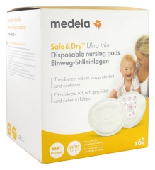 Safe & Dry Coussinets d'Allaitement à Usage Unique Ultra Thin 60 Coussinets