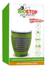 Biostop Anti-Insectes Lampe Ampoule Anti-Moustiques Rechargeable 2en1