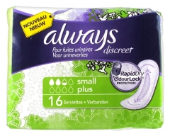 Always Discreet Small Plus 16 Sanitary Napkins