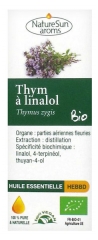 NatureSun Aroms Olio Essenziale di Timo Linalolo (Thymus Zygis) Organico 10 ml