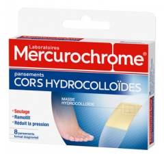 Mercurochrome Hydrocolloid Corns Plasters 8 Plasters