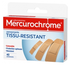 Mercurochrome Tissu Résistant 40 Pansements