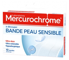 Mercurochrome Strip to Cut Sensitive Skin 10 Strips