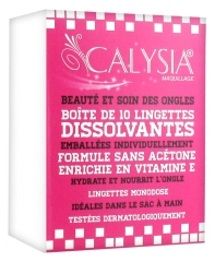 Calysia Beauté et Soin des Ongles 10 Lingettes Dissolvantes