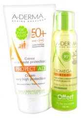 A-DERMA Protect AD Cream Very High Protection SPF50+ Fragrance Free 150ml + Exomega Control Emollient Cleansing Oil Anti-Scratching 100ml Offered