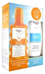 Eucerin Sun Protection Sun Spray Transparent SPF50 200 ml + Sensitive Relief After Sun Crème-Gel 150 ml