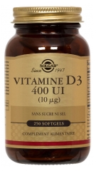 Solgar Vitamina D3 400 UI 10mcg 250 Cápsulas
