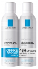 Déodorant Spray 48H Peaux sensibles Lot de 2 x 150 ml