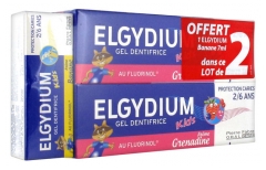 Elgydium Kids Toothpaste Gel Decay Protection 2/6 Years Old Red Berries 2 x 50ml + 7ml Free