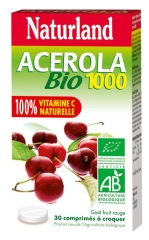 Naturland Organic Acerola 1000 30 Tablets to Crunch