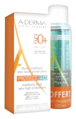 A-DERMA Protect AC Mattifying Fluid Very High Protection SPF50+ 40ml + Free Foaming Gel