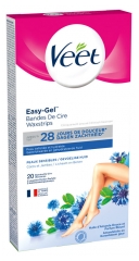 Veet Easy-Gel Wax Strips for Body and Legs Sensitive Skins 20 Strips