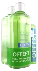 Ducray Extra Mild Shampoo 2 x 400ml + Free Shampoo 200ml