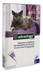 Bayer Advantage 80 Antifleas Solution for Cats of 4kg and More 4 Pipettes