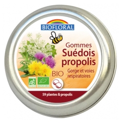Biofloral Gommes Suédois Propolis Gorge et Voies Respiratoires Bio 45 g
