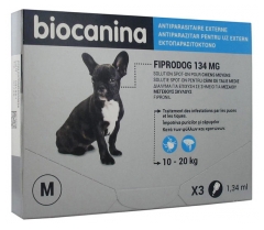 Biocanina Fiprodog 134 mg Solution Spot-On Chiens Moyens 3 Pipettes de 1,34 ml