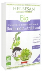 Herbesan Bio Radis Noir Artichaut Digestion 20 Ampoules de 15 ml