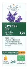 NatureSun Aroms &AElig;terisk Olie Fin Lavendel (Lavandula officinalis) &Oslash;kologisk 10 ml