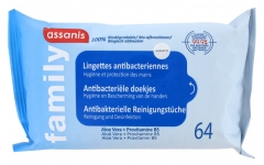 Assanis Family Lingettes Antibactériennes 64 Lingettes