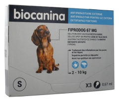 Biocanina Fiprodog 67 mg Spot-On Solution Small Dogs 3 Pipety po 0,67 ml