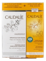 Caudalie Vinoperfect Sérum Éclat Anti-Taches 30 ml + Crème Solaire Visage Anti-Rides SPF50 25 ml Offerte