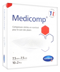 Medicomp S 40 Compresses en Non-Tissé Stériles 7.5 x 7.5 cm 10 x 2 Pcs