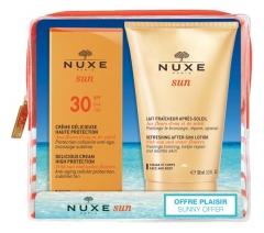 Nuxe Sun Delicious Cream For Face High Protection SPF30 50ml + Refreshing After-Sun Lotion for Face and Body 100ml