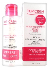 Topicrem Ultra-Hydratante Crème Riche 40 ml + Topicrem Eau Micellaire Douceur 40 ml Offert
