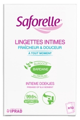 Saforelle Lingettes Intimes 10 Lingettes Individuelles