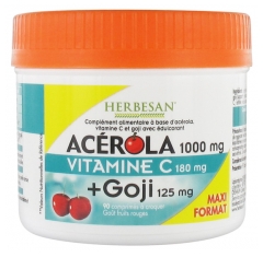 Acérola 1000 mg Vitamine C 180 mg + Goji 125 mg 90 Comprimés