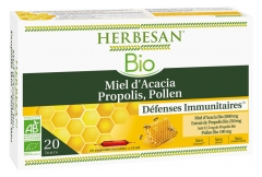 Herbesan Organic Acacia Honey Propolis Pollen 20 Phials