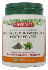 Superdiet Argile Verte Montmorillonite Menthe Poivrée 250 Comprimés