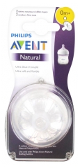 Avent Natural 2 Medium Flow Teats 0 Month and +